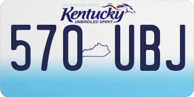KY license plate 570UBJ