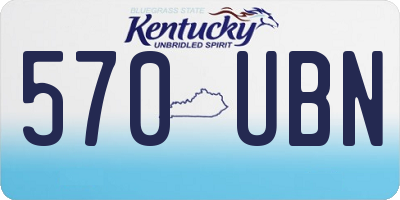 KY license plate 570UBN