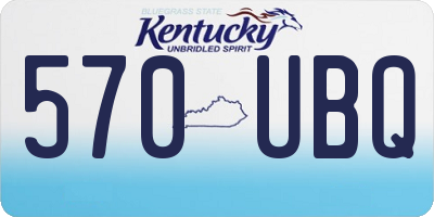 KY license plate 570UBQ