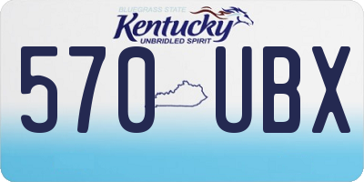 KY license plate 570UBX