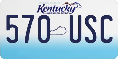 KY license plate 570USC