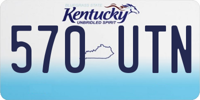 KY license plate 570UTN