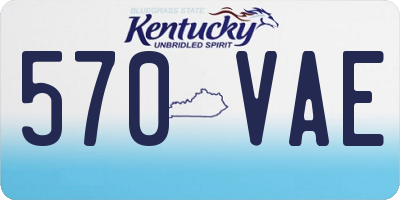 KY license plate 570VAE