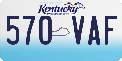 KY license plate 570VAF