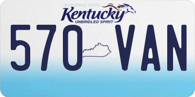 KY license plate 570VAN