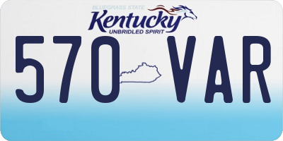 KY license plate 570VAR
