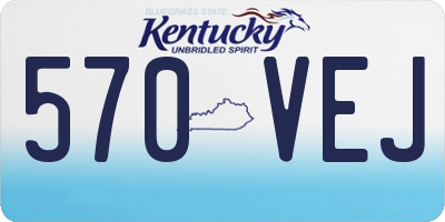 KY license plate 570VEJ