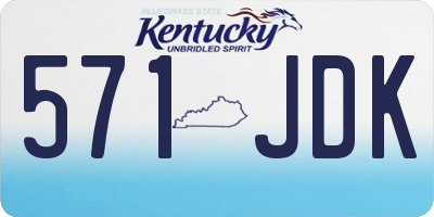 KY license plate 571JDK