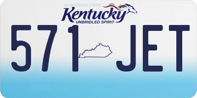 KY license plate 571JET