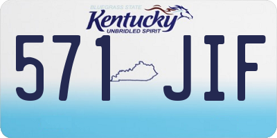 KY license plate 571JIF