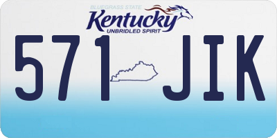 KY license plate 571JIK