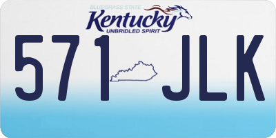KY license plate 571JLK