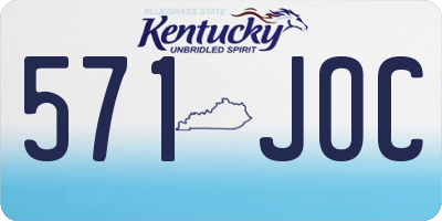 KY license plate 571JOC