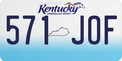 KY license plate 571JOF