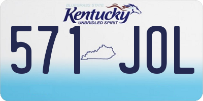 KY license plate 571JOL