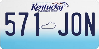 KY license plate 571JON