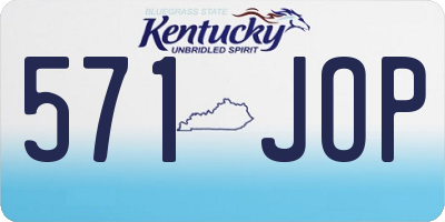 KY license plate 571JOP