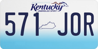 KY license plate 571JOR