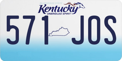 KY license plate 571JOS