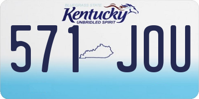 KY license plate 571JOU