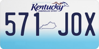 KY license plate 571JOX
