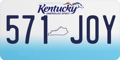 KY license plate 571JOY