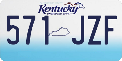 KY license plate 571JZF