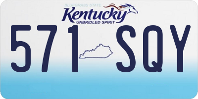 KY license plate 571SQY