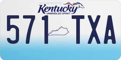 KY license plate 571TXA