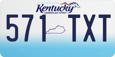 KY license plate 571TXT