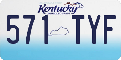 KY license plate 571TYF