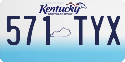 KY license plate 571TYX