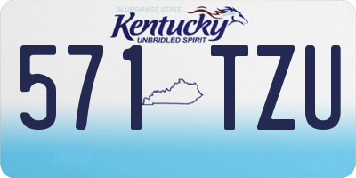 KY license plate 571TZU