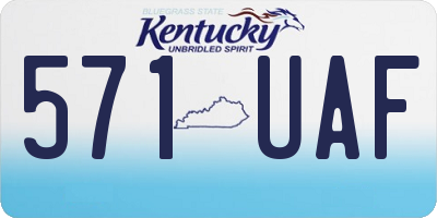 KY license plate 571UAF
