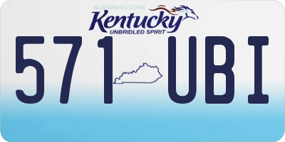 KY license plate 571UBI