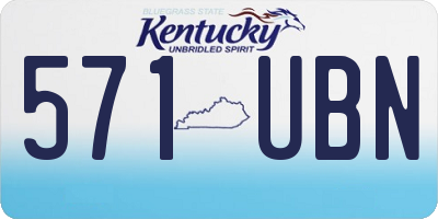 KY license plate 571UBN
