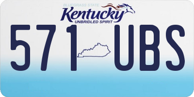 KY license plate 571UBS