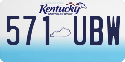 KY license plate 571UBW