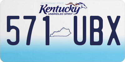 KY license plate 571UBX