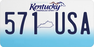 KY license plate 571USA