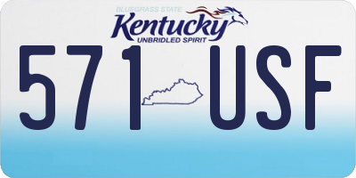 KY license plate 571USF