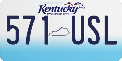 KY license plate 571USL
