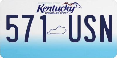 KY license plate 571USN