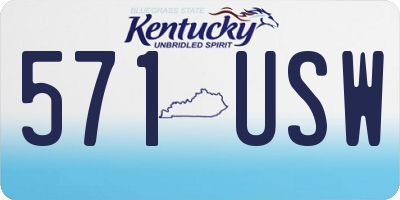 KY license plate 571USW