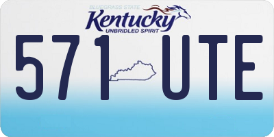 KY license plate 571UTE