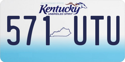 KY license plate 571UTU