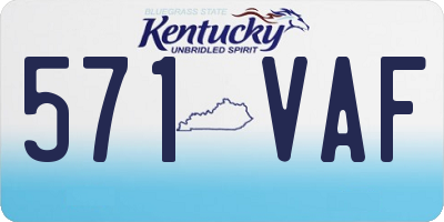 KY license plate 571VAF