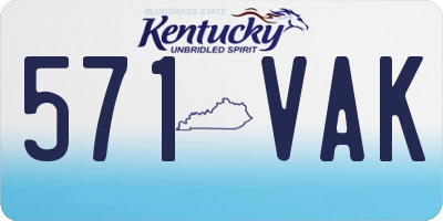 KY license plate 571VAK