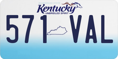 KY license plate 571VAL