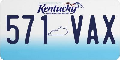 KY license plate 571VAX